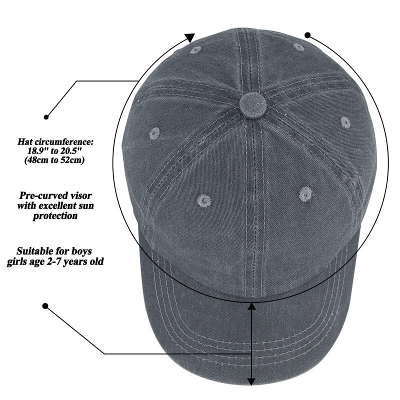 FGSS Kids Baby Girls Hat Washed Baseball Cap Cotton Solid Sun Hats for Children Fit for 2-7 Years - Image 3